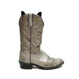 Vintage 1990s men’s gray marbled leather pull on western cowboy boots